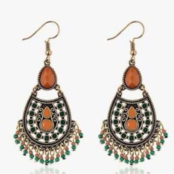 Boho dangle earrings N379 - Picture 2 of 4